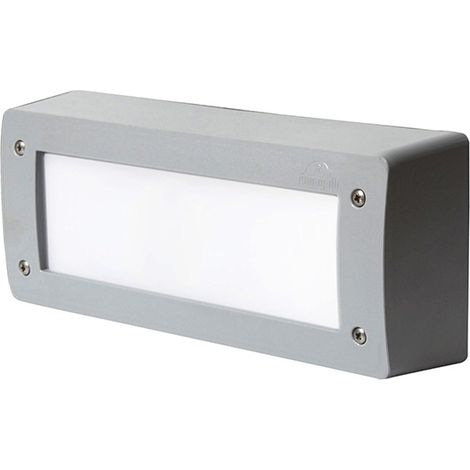 Lampada da parete leti 2xgx53 6w con pulsante cct (3 colori) ip66 l.30xw.6,5xh.12cm resina grigia