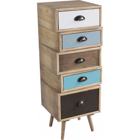 Cassettiera Colorado 40x36,5x99 h cm in Legno Multicolor