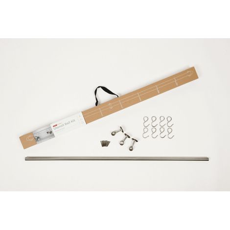 Rothley Easy-Fit Kitchen Utensil Rail Kit Brushed Steel 100cm