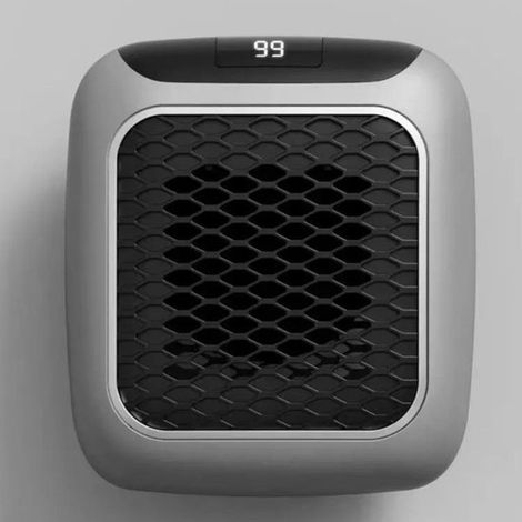 Intelligenter 500-W-Keramik-Heizlüfter mit Steckdose, Mini-Elektroheizlüfter mit Fernbedienung, tragbar für Schlafzimmer, Büro, Wohnzimmer (1/5)