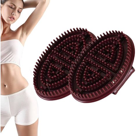 Lot de 2 brosses de massage corporel - Brosse sèche anti-cellulite pour drainage lymphatique - Brosse exfoliante pour le dos, le cou, les bras et les jambes[NX] (1/5)