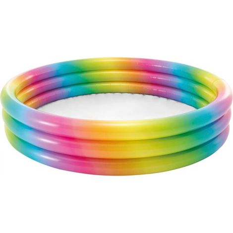 1 Rainbow inflatable pool 147 x 147 x 33 cm, Rainbow Circle children's pool, ideal for garden/terrace (1/5)