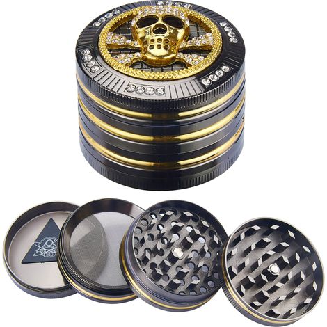 Grinder Ø50 mm 4 Livelli per Spezie Erbe e Tabacco Teschio (1/3)