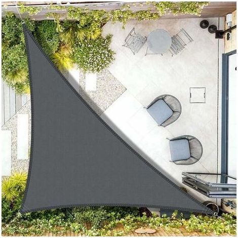Kaelt - Voile d'ombrage Imperméable Triangulaire 4x4x5,65m Toile Ombrage UV Protection pour Terrasse Jardin Extérieur-Gris Anthracite (1/5)
