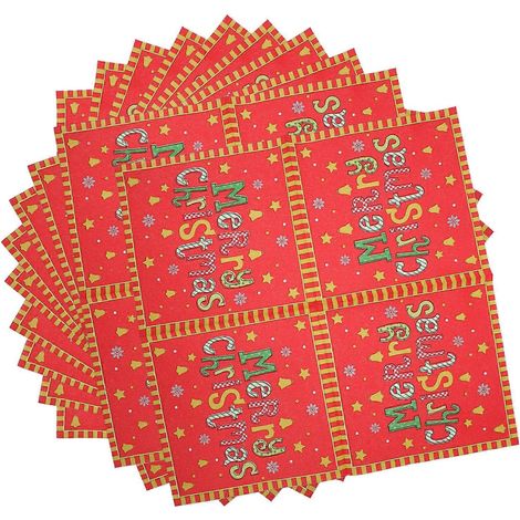 Serviettes de table imprimées pour Noël 1 sachet jetable pour décoration de table de Noël (1/4)