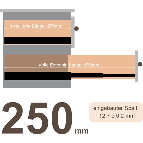 SWANEW Terratte da 20 volte Riloni estratti completi 250 mm Linee guida per il cassetto a sfera guidata 45 kg (1/5)
