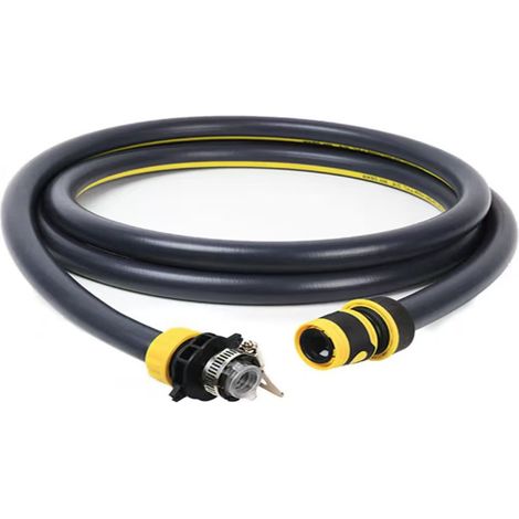 Kit Tuyau d'Alimentation en Eau 3m 3/4" (19 mm) avec Adaptateur de Robinet et Raccord Rapide Compatible Nettoyeur Haute Pression Kärcher K2 à K7 & HDS