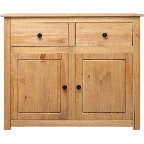 Buffet de Salle à Manger en Bois Massif, Meuble de Rangement 93x40x80 cm, Style Panama (1/5)