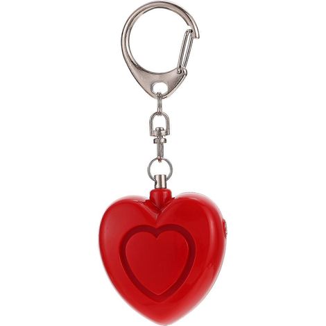 Alarme personnelle Safe Sound, porte-clés d'alarme de sécurité personnelle en forme de cœur avec lumières-4X3.5X2CM-Red (1/4)