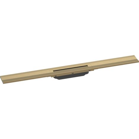 Caniveau de douche linéaire 800 mm, Siphon de sol à découper pour installation contre le mur, Bronze brossé, 56051140 (1/5)