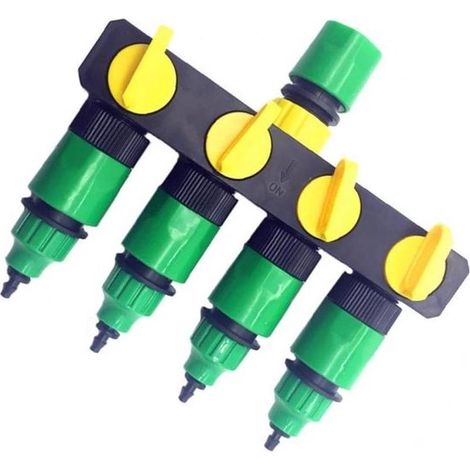 4-Wege-Schlauchverteiler – Kunststoff, für Tropfbewässerung mit 4/7-Zoll-Schläuchen (1/5)