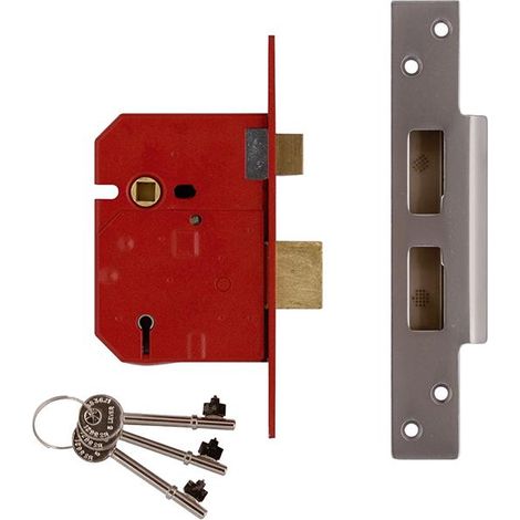 Union 2234E 5 Lever Bs Mortice Sashlock Plated Brass Finish 67Mm 2.5 In Visi