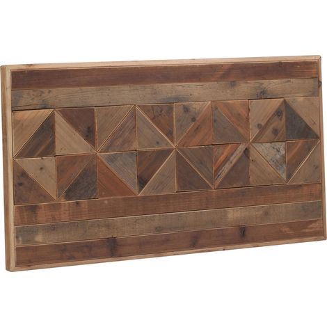 Tête de lit bois recyclé multicolore style naturel mural - bois naturel multicolore chaleureux (1/3)