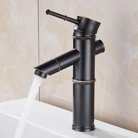 Robinet pour vasque, laiton, noir, monocommande, pour vasque (1/5)