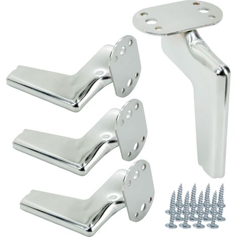 Juego de 4 patas para mueble Loft, cromo plata, altura 12 cm (1/5)