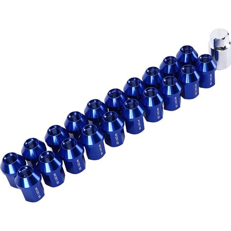 Écrous de roue M12x1,5 35mm en alliage d'aluminium 6061, extrémité fermée, jeu de 20, remplacement pour Chevrolet Camaro 1983-2002, couleur bleue (1/5)