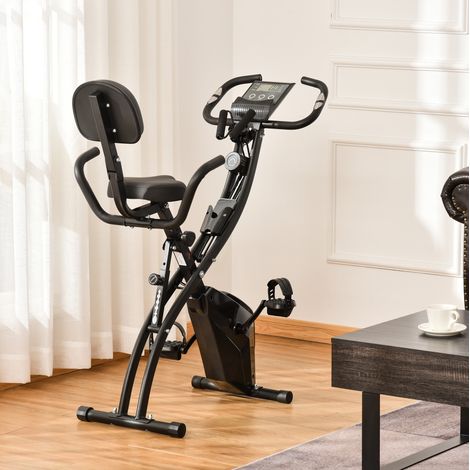 Bicicleta estática plegable 2 en 1, resistencia magnética de 8 niveles, bandas de tracción (1/5)
