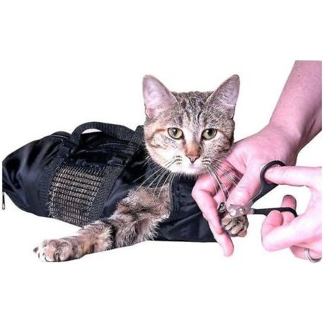 1 Sac de retenue pour chat, toile respirante, coupe ongles, bain, soins vétérinaires (1/2)
