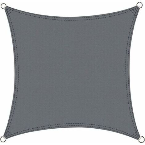 Cool Area Voile d'ombrage carré 2.5x2.5m Imperméable Toile Ombrage UV Protection pour Patio Jardin, Terrasse,Extérieur, Balcon,Couleur Gris,