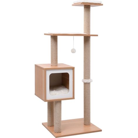 Rascador para gatos con alfombra rascadora de sisal 123 cm vidaXL (1/5)