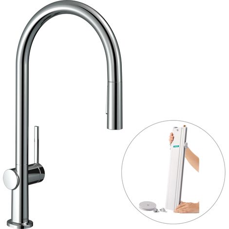 Hansgrohe M54 - Miscelatore da lavello Talis con doccetta estraibile, sBox, cromo 72801000 (1/5)