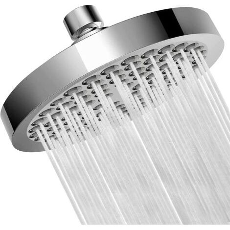 (Argent)Pomme de Douche Anti Calcaire, Pomme de Douche Haute Pression, Pommeau de Douche Fixé, Pommeau Douche Pluie à Économie d'eau, Ronde Tête de Douche Pluie, Pommeau Universelle (1/5)