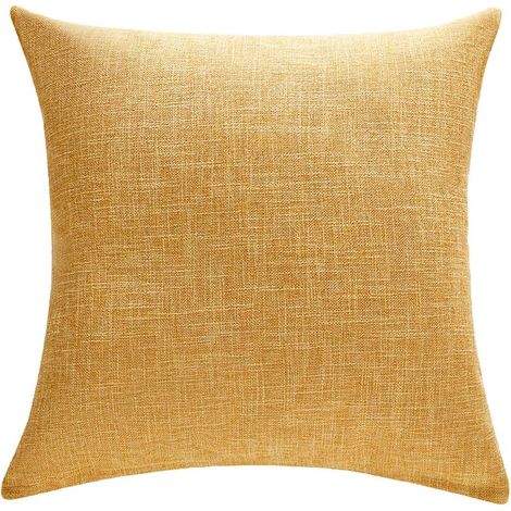 Taie d'oreiller jaune moutarde taie d'oreiller carrée décorative en lin Antique 4545 cm pour la décoration de canapé