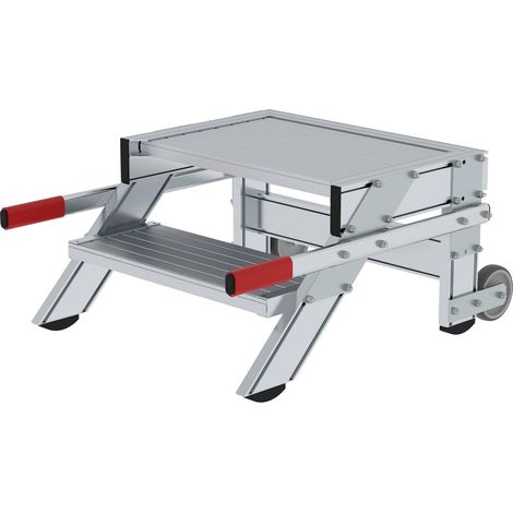 MUNK Arbeitspodest fahrbar Aluminium geriffelt 600mm Stufenbreite 2 Stufen (1/3)
