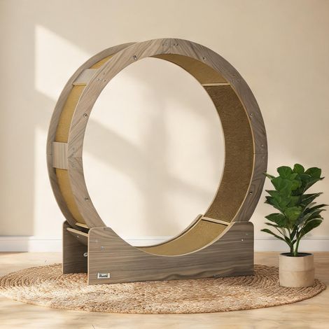 Roue d'exercice pour chat 91 cm en bois noyer 91 x 33,5 x 94 cm (1/5)