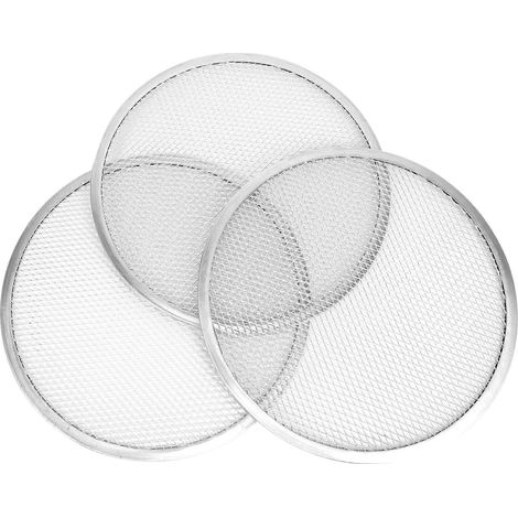 Plaque à pizza en aluminium de 30 cm (12 pouces) avec trous, plateau de cuisson pour pizza ronde. (1/4)