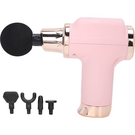 Mini masseur musculaire électrique pour épaules, cou et bras, massage relaxant en profondeur avec 5 embouts, rose (1/5)