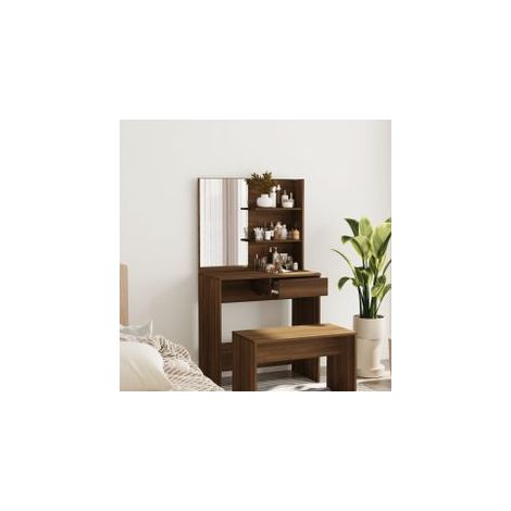 Coiffeuse avec miroir Chêne marron 74,5x40x141 (1/5)