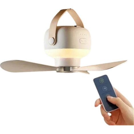 Kleiner, tragbarer Deckenventilator für Kinderzimmer, ideal für Camping, Outdoor-Aktivitäten und den Gebrauch zu Hause. USB-aufladbar. Kompakte Größe. (1/5)