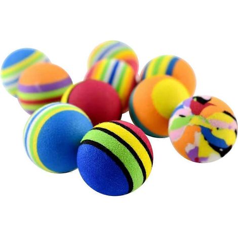 Lot de 10 balles de tennis en EVA de 42 mm pour chiens et chiots, idéales pour le nettoyage des dents et l'entraînement à la morsure (modèle aléatoire).-4.20X4.20X4.20CM-Assorted Color (1/4)