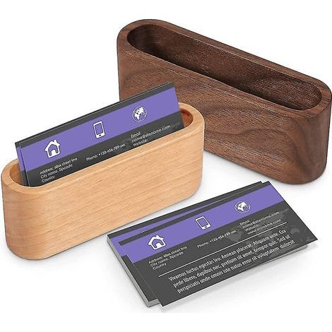 Porte-cartes de visite en bois. présentoir de bureau pour cartes de visite. rangement pour cartes (1/5)