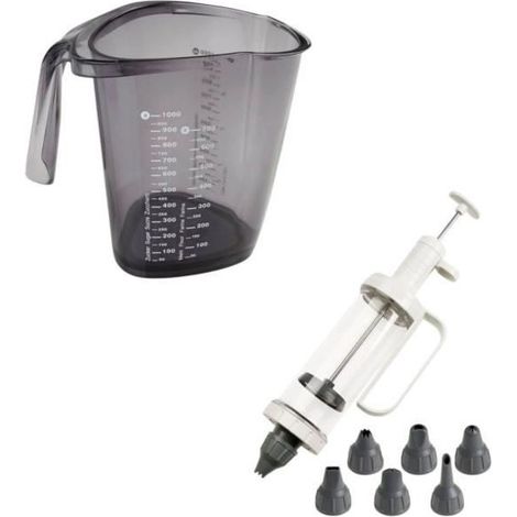Kit di pasticceria DR OETKER Baker Edition siringa per decorazione + bicchiere dosatore graduato 1 L 6 beccucci inox