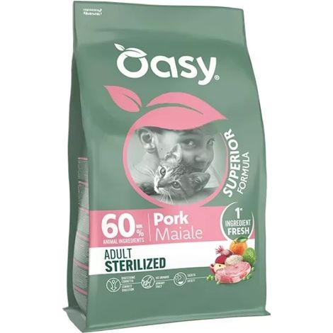 Oasy Superior Gatto Adult Sterilized Maiale 1,5 kg