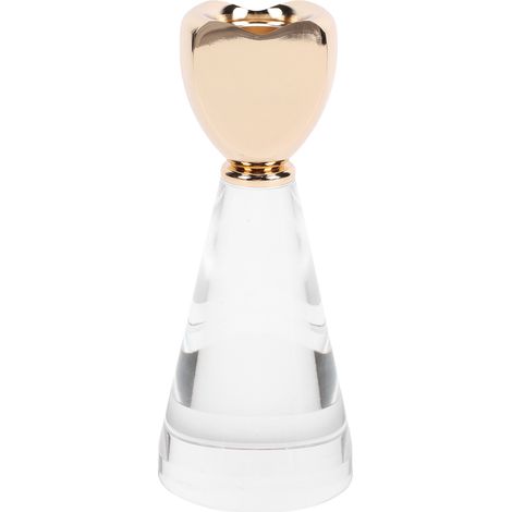 Porte-bougie Acrylic Bougeoir Stable Cœur Unique Porte Bougie pour Bougies Cône Bougie Thé Bougie Sans Flame Doré Modèle CBH-Heart Clear 15x6cm 274g 1 Pièce (1/5)