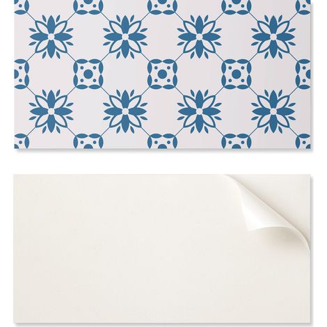 Baldosas de vinilo autoadhesivas con estampado floral de hojas, 6x60x30 cm.