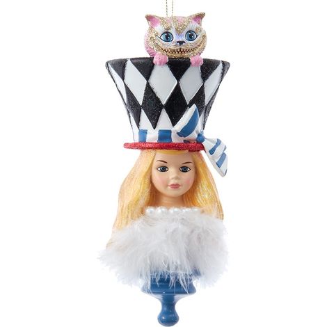 DISNEY Decorazione Palla Di Natale Ornamento Testa Con Cappello Alice Holly Hats 19 cm