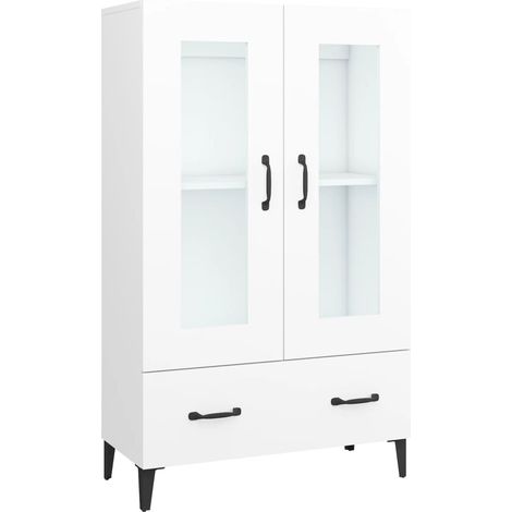 Buffet Blanc 70x31x115 Bois d'ingénierie (1/5)