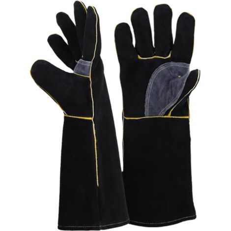 royaluxe-Gants extrêmement résistants au feu et à la chaleur, en cuir avec coutures Kevlar, idéaux pour les cheminées, poêles, fours, grills, soudures（4014.5cm） (1/5)