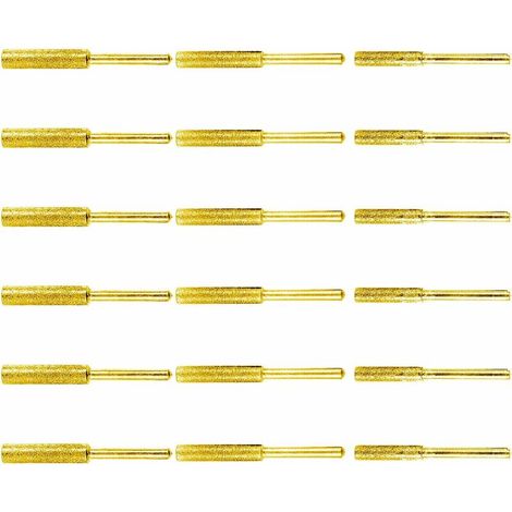 18 pièces Diamant Tronçonneuse Aiguiseur Burr Pierre Outil D'affûtage-Meules d'Affutage et AiguisageChaine Tronçonneuse-4mm, 4.8mm et 5.5mm-pour la céramique, le verre de jade, le carbure cémenté, (1/5)