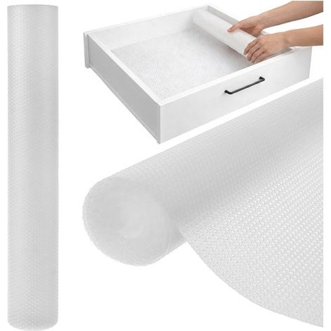 Tappetino antiscivolo per cassetti, bianco, 500x50 cm, impermeabile