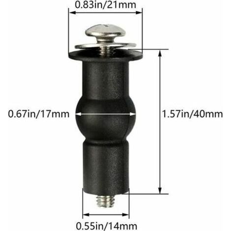 Cerniera universale fissa per sedile WC, tassello in gomma, vite di fissaggio del coperchio, bullone della cerniera del sedile WC, componenti del coperchio, 4 viti M5 (1/4)