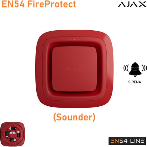 118604 - Fire & Life Safety EN54 - EN54 FireProtect (Sounder) - Ajax EN54 FireProtect (Sounder) - colore red - Ajax fire & life safety EN54