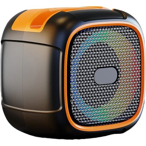 (Noir) Enceinte Bluetooth portable avec éclairage RGB et prise en charge des appels mains libres. (1/5)