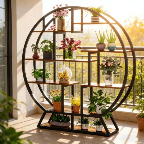 Mueble estantería para plantas 8 baldas metal OKMYHOME (1/5)