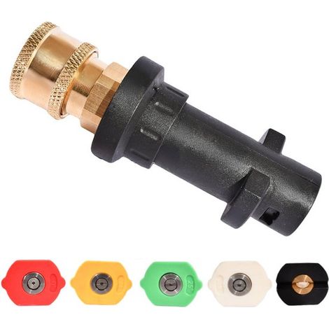 Adecuado para la máquina de lavado de coches Karcher K2-k7. Adaptadores para pistola de agua y botella de espuma. Conector rápido de 1/4. Adaptad