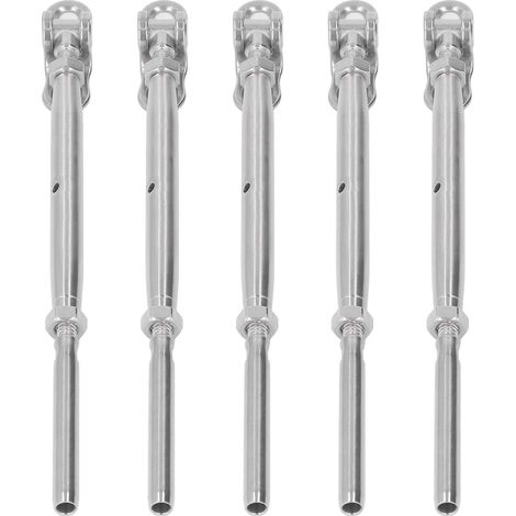 Lot de 5 connecteurs à fourche pour tige droite en acier inoxydable de 3/16 po, accessoires pour câbles, connecteurs avec verrou de traction (1/5)
